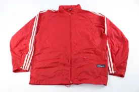 80's Adidas Embroidered Logo Red & White Striped Canada Jacket