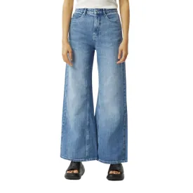 Afends Womens Gigi Hemp Denim Flared Jeans - Worn Blue