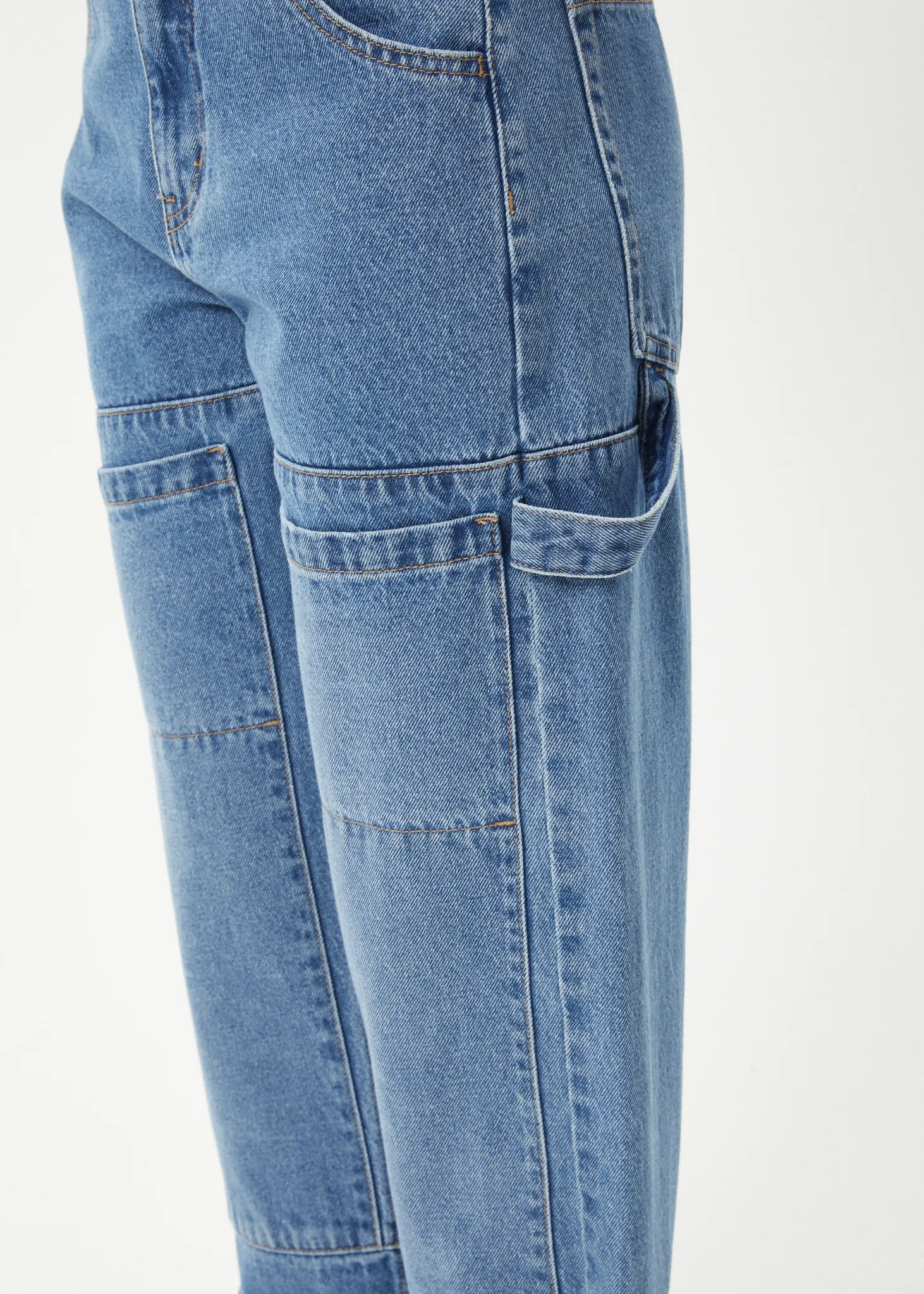 AFENDS Womens Moss - Denim Carpenter Jeans - Worn Blue