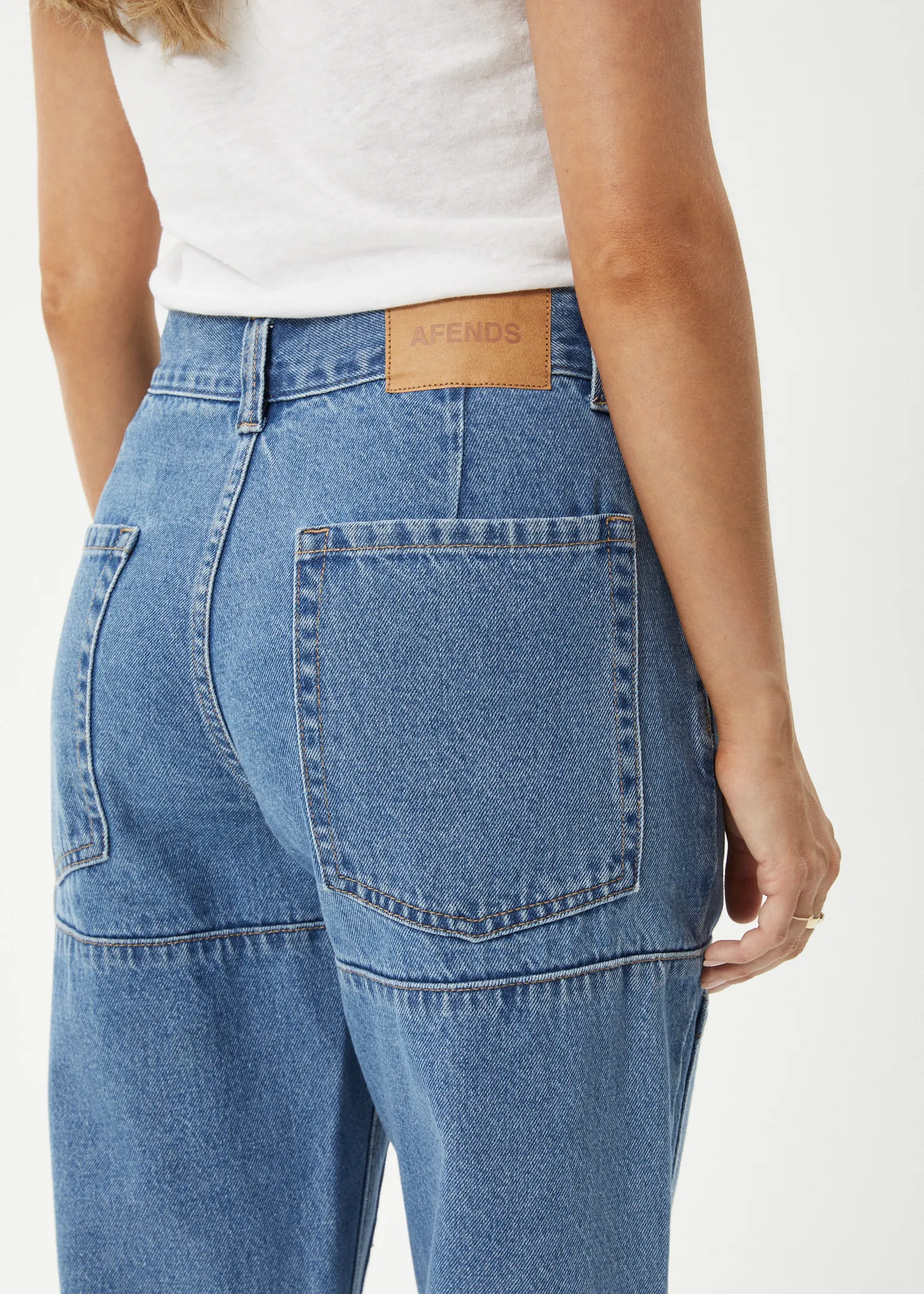 AFENDS Womens Moss - Denim Carpenter Jeans - Worn Blue