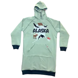 Alaska Map and Animals Sleep Hoodie