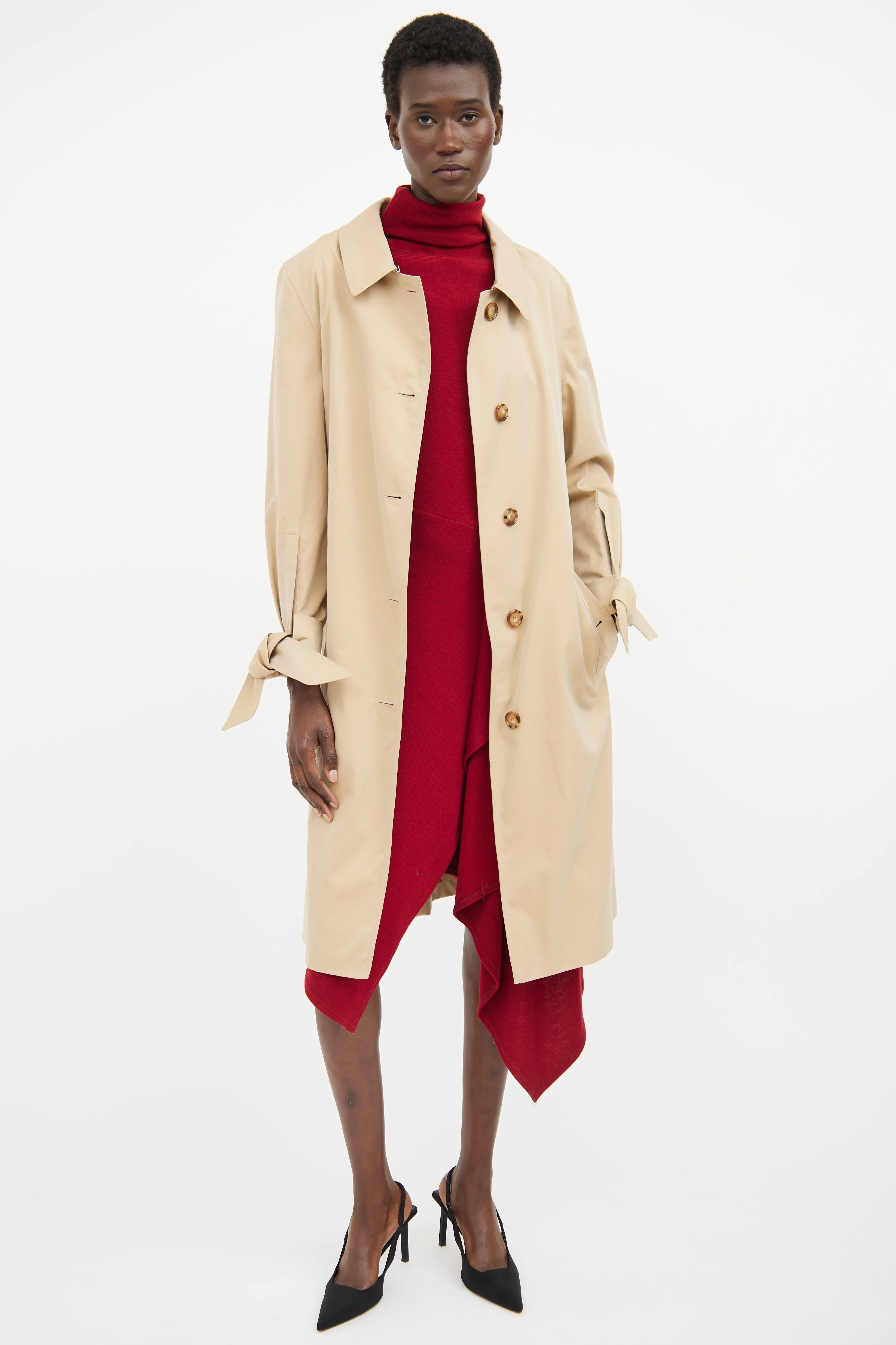 Beige Cotton Trench Coat