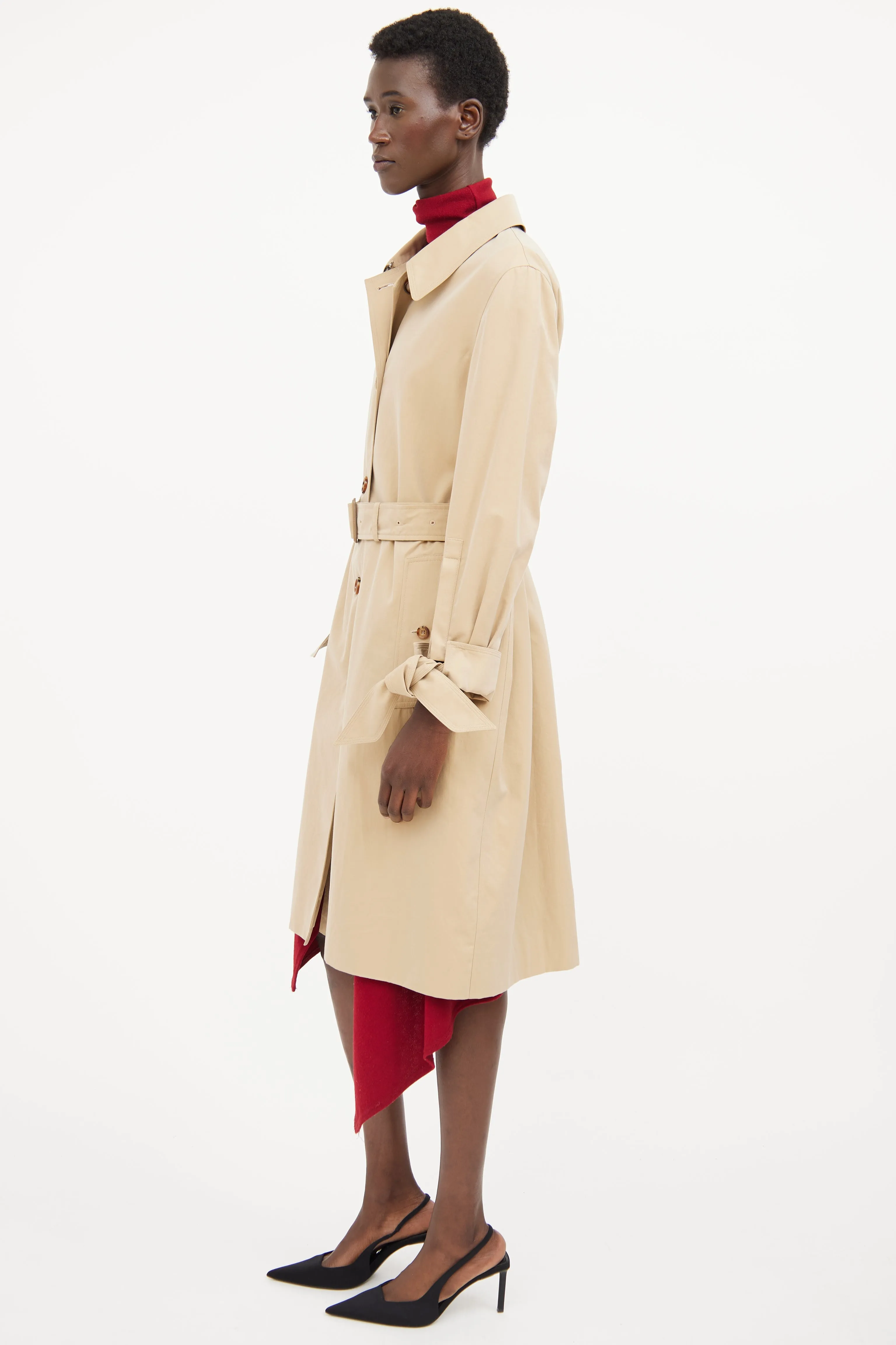 Beige Cotton Trench Coat