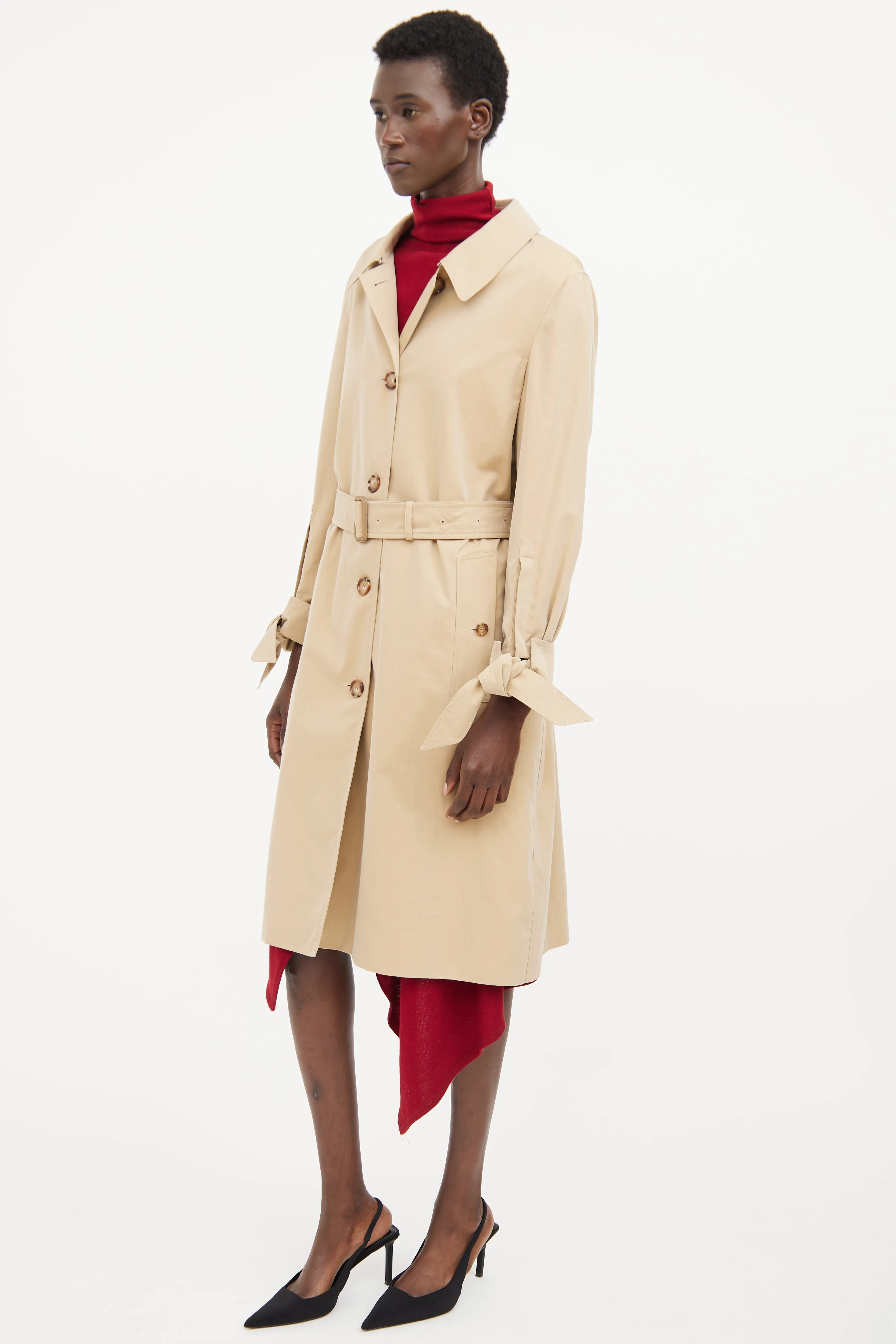 Beige Cotton Trench Coat