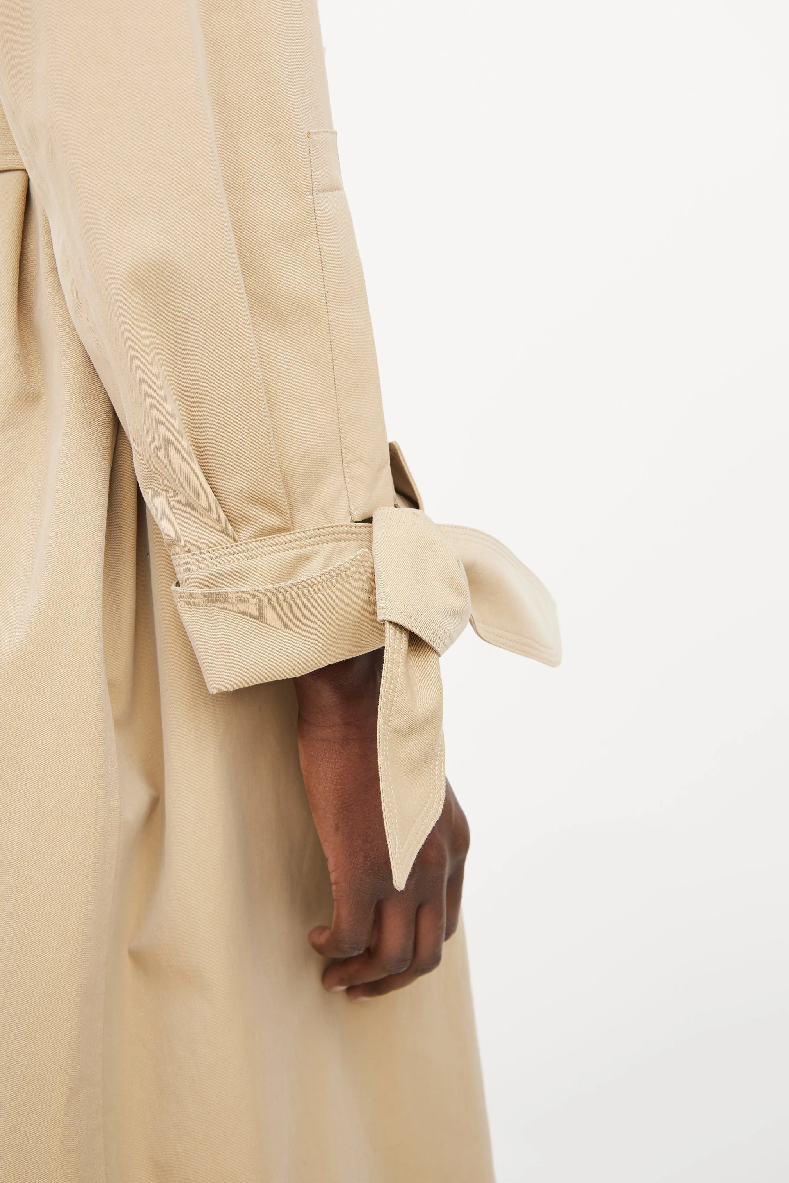 Beige Cotton Trench Coat