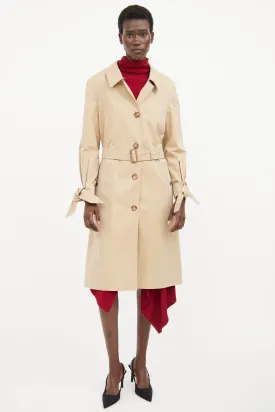 Beige Cotton Trench Coat