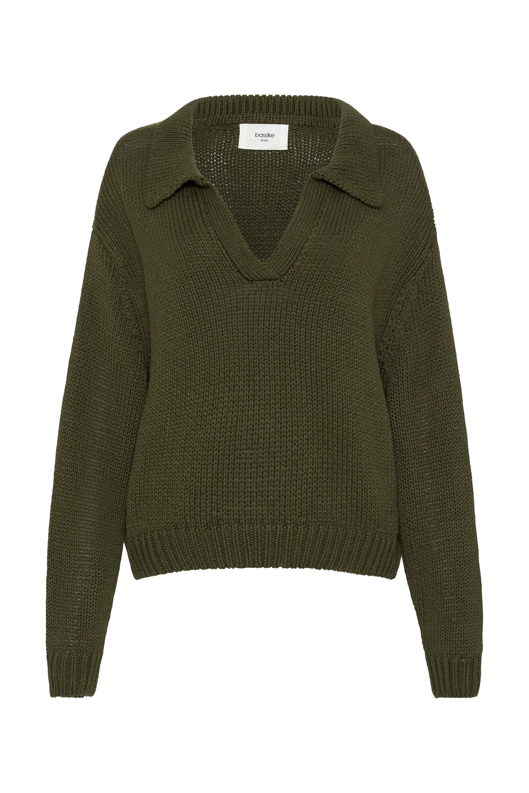 boxy cotton polo knit