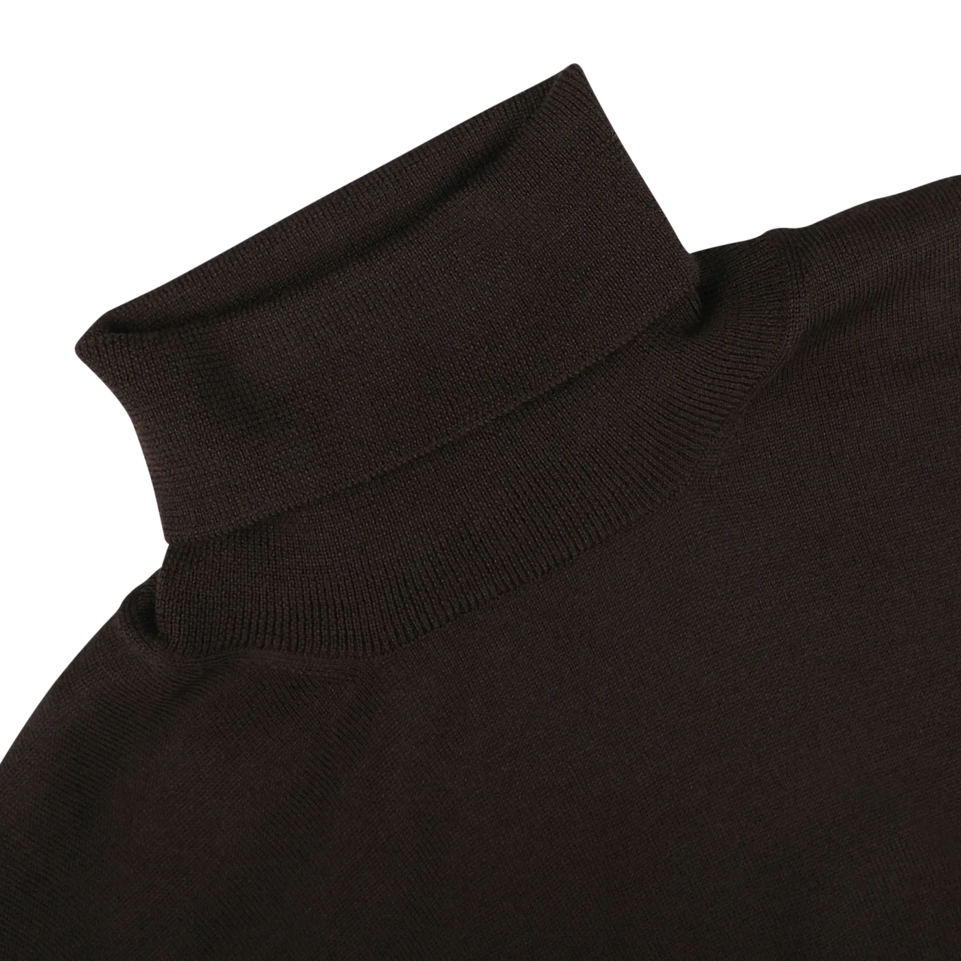 Brown Extra Fine Merino Roll Neck
