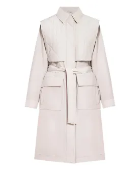 Brunello Cucinelli Women's Quilted Shell Trench Coat In Snow