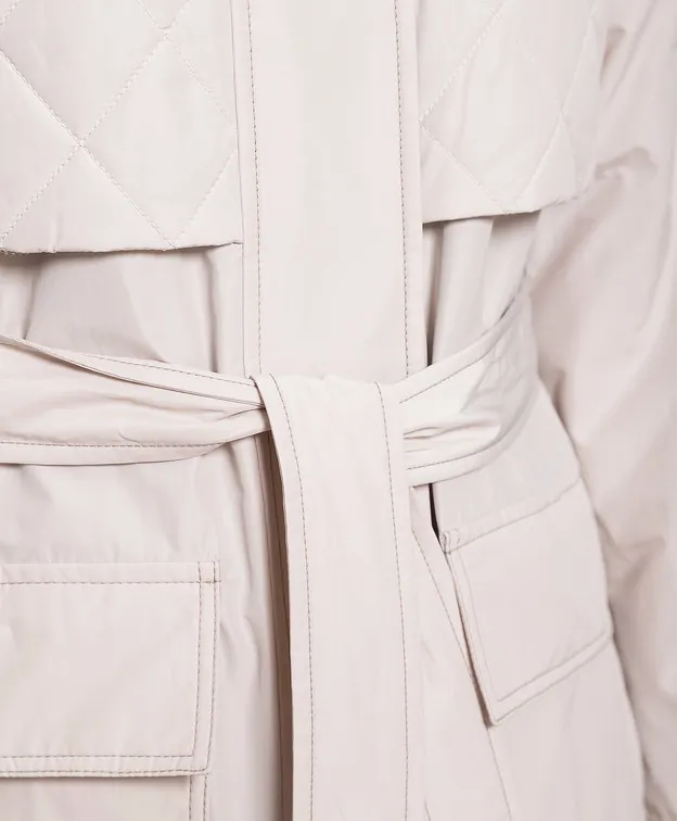 Brunello Cucinelli Women's Quilted Shell Trench Coat In Snow