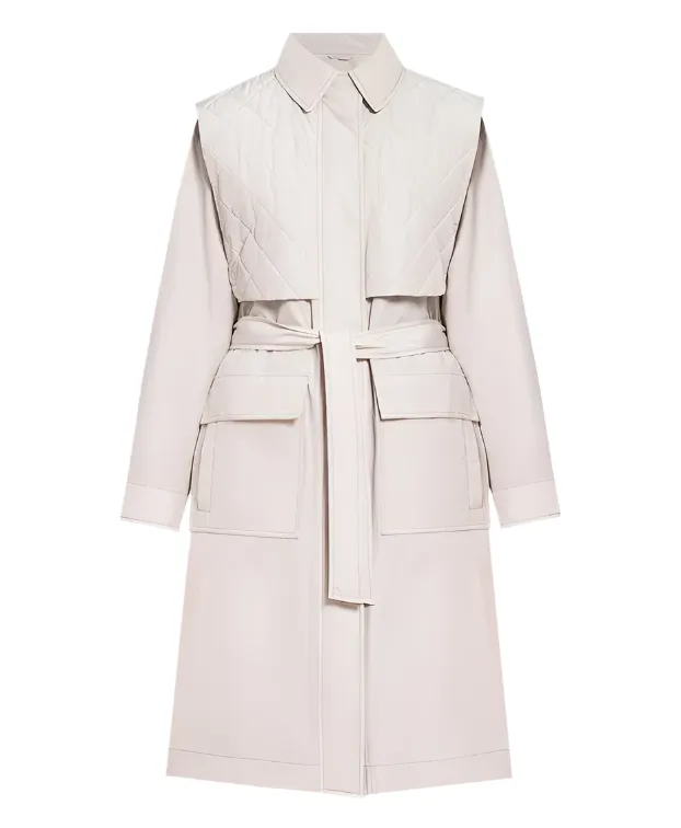 Brunello Cucinelli Women's Quilted Shell Trench Coat In Snow