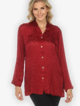 Burgundy Crepe Citron Classic Style Tunic 