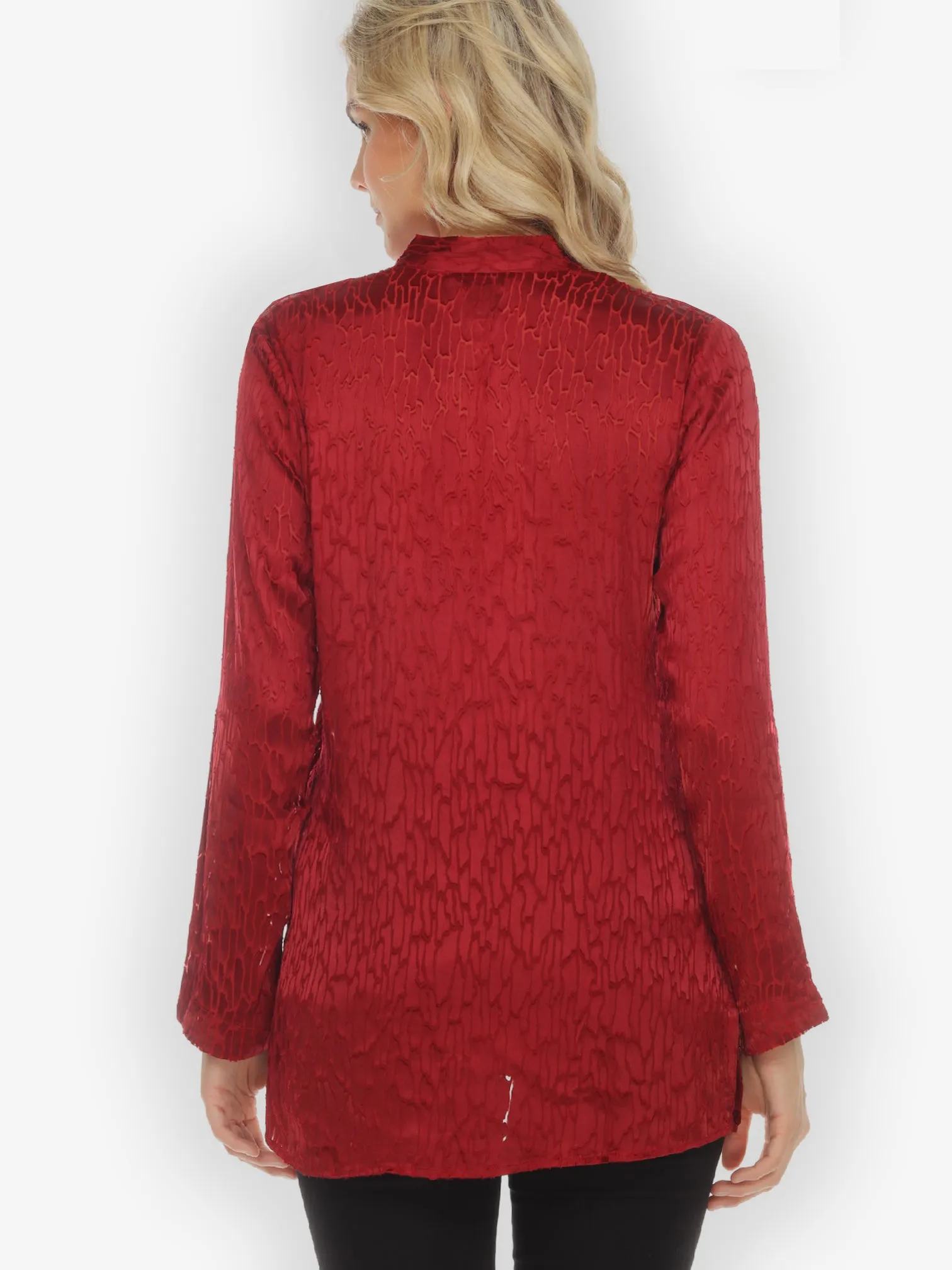 Burgundy Crepe Citron Classic Style Tunic 