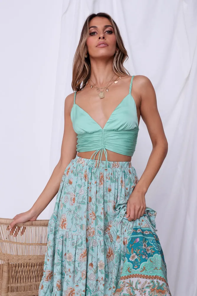 Butterfly Kisses Crop Top Green