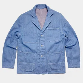 BZEN M.3081 LEWIS-UK13 REGULAR FIT 4 POCKET DENIM BLAZER-12OZ-E0 LIGHT BLUE