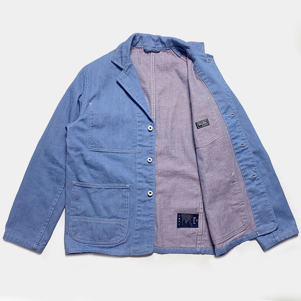 BZEN M.3081 LEWIS-UK13 REGULAR FIT 4 POCKET DENIM BLAZER-12OZ-E0 LIGHT BLUE