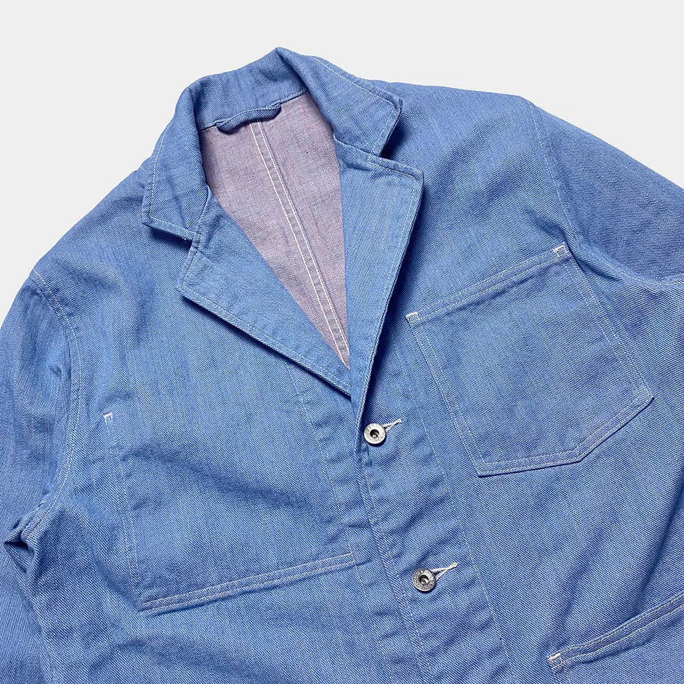 BZEN M.3081 LEWIS-UK13 REGULAR FIT 4 POCKET DENIM BLAZER-12OZ-E0 LIGHT BLUE