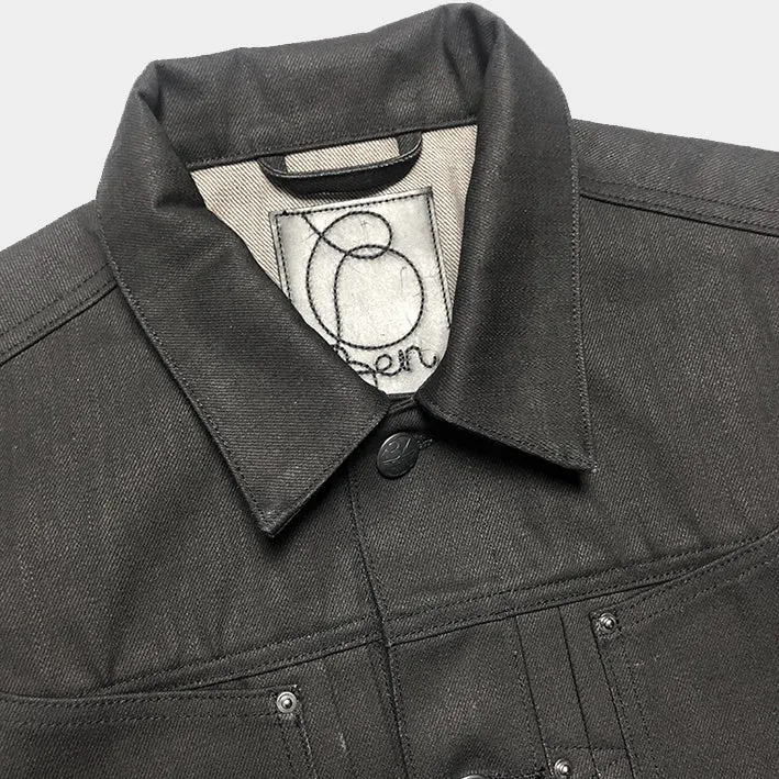 BZEN M.3131-PABLO REGULAR FIT 4 POCKET PLEATED JACKET-12oz-RAW BLACK BLUE
