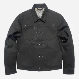 BZEN M.3131-PABLO REGULAR FIT 4 POCKET PLEATED JACKET-12oz-RAW BLACK BLUE