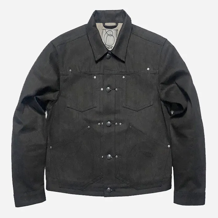 BZEN M.3131-PABLO REGULAR FIT 4 POCKET PLEATED JACKET-12oz-RAW BLACK BLUE