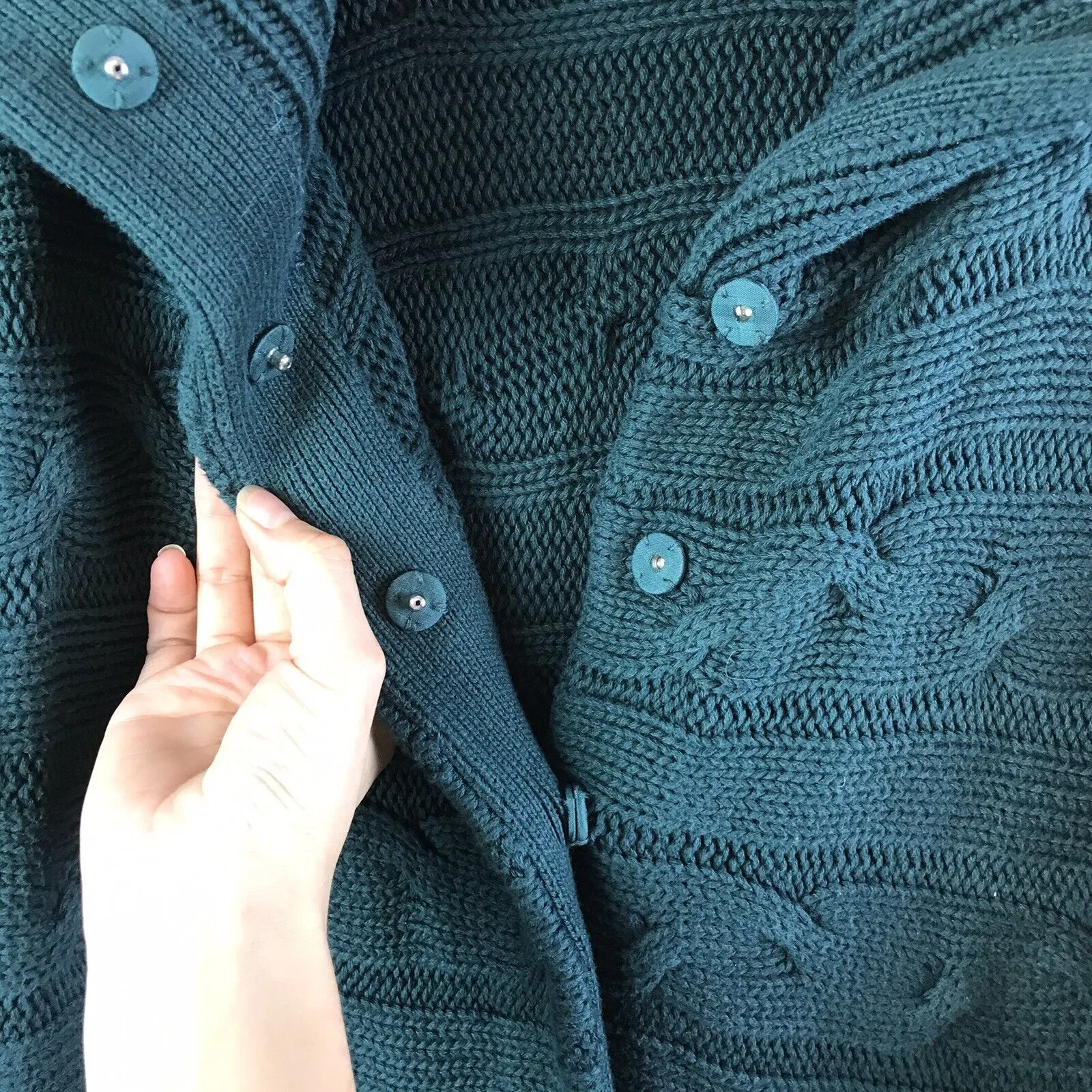 Cable Knit Snap Cardigan Jacket