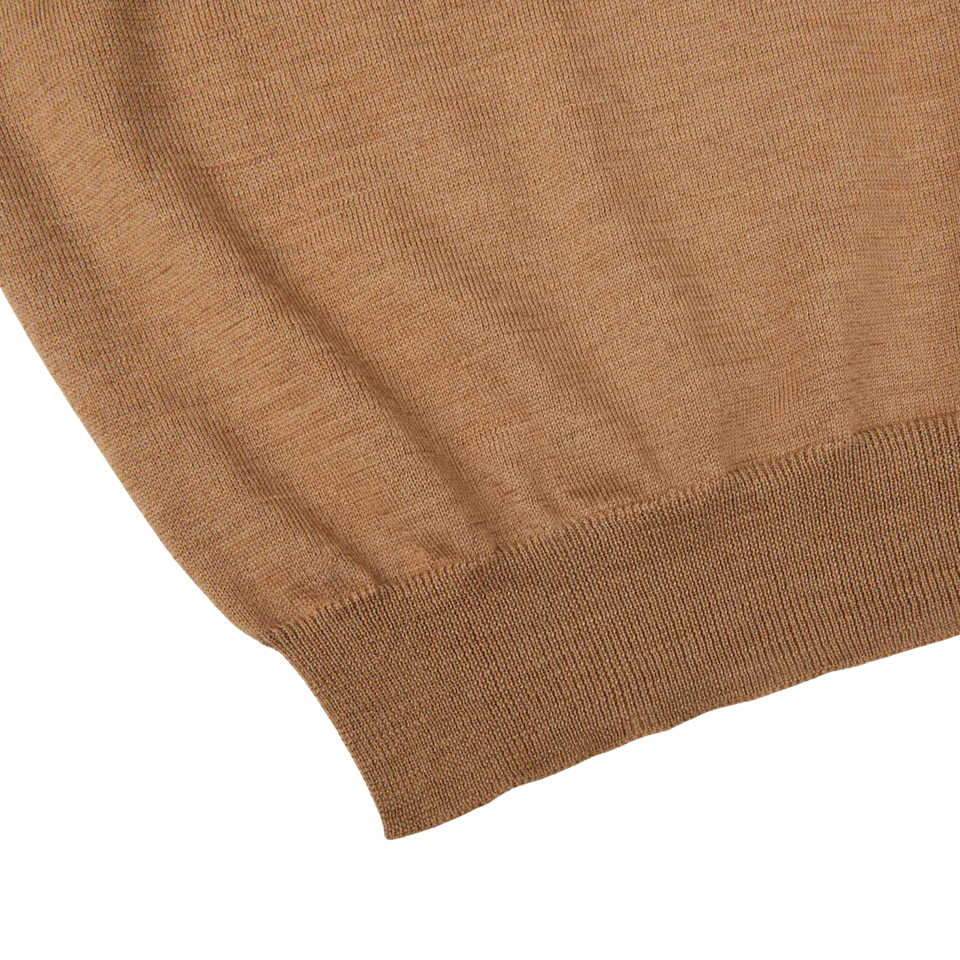 Camel Beige Extra Fine Merino Roll Neck