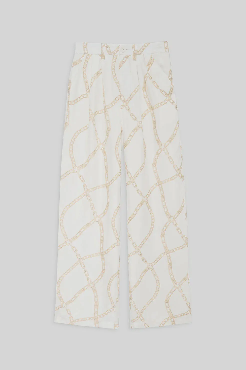 Carrie Pant Cream And Tan Link Print