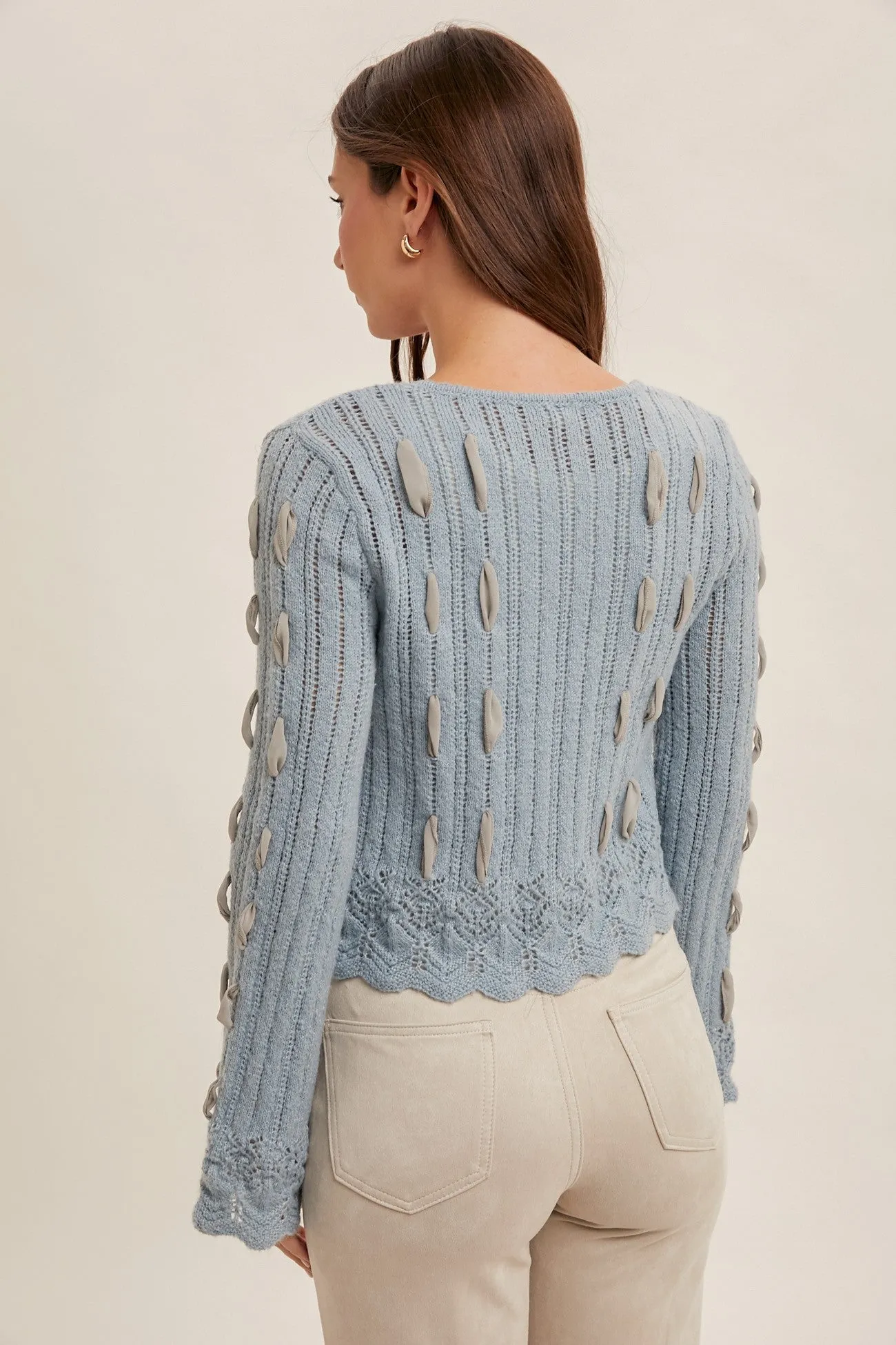Chiffon Detail Cardigan