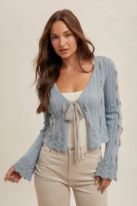 Chiffon Detail Cardigan