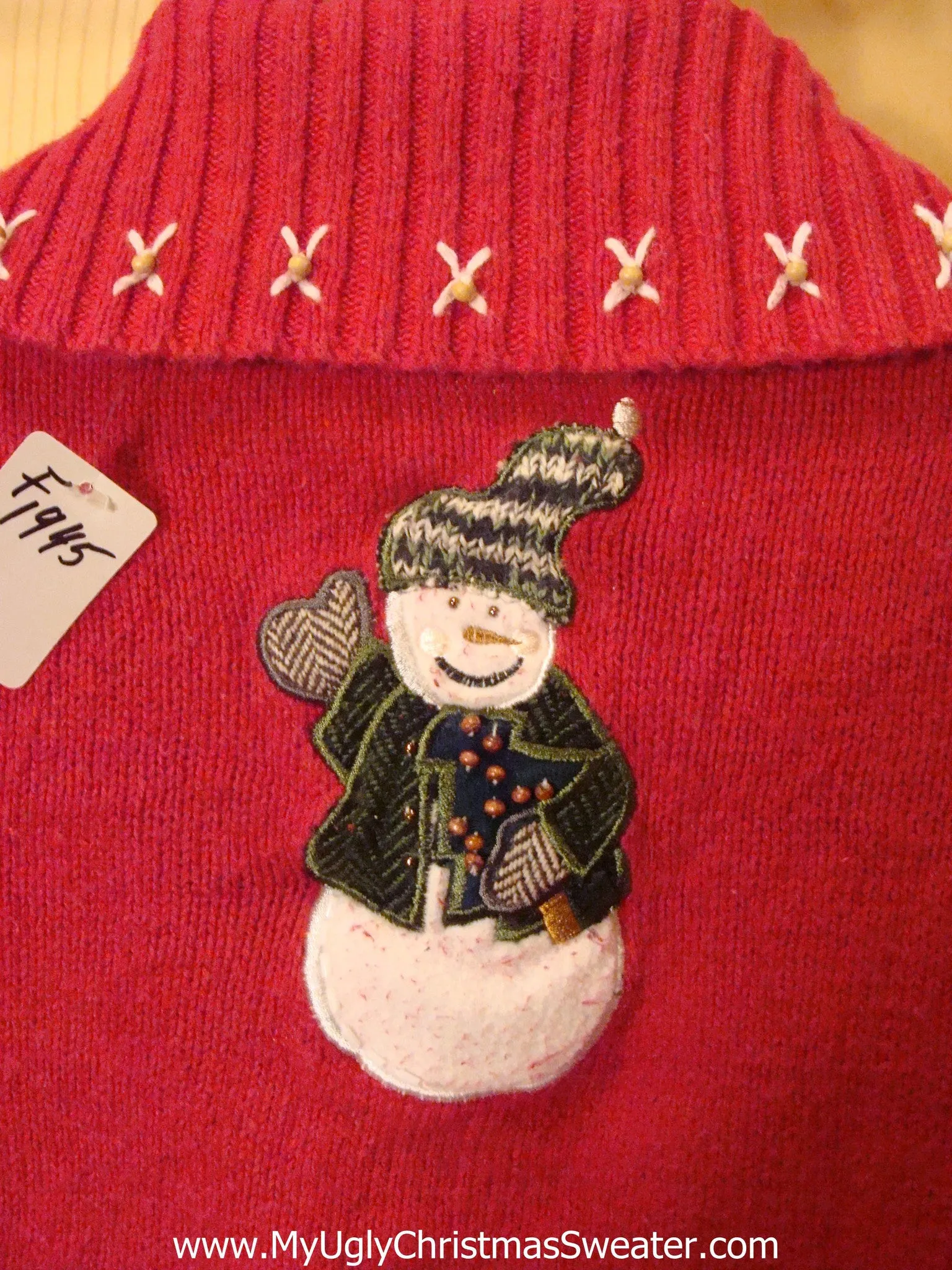 Christmas Sweater Red with Snowmen Families