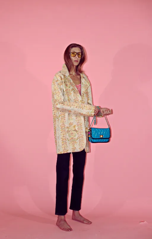 Couture Jacquard Upcycled Long Coat