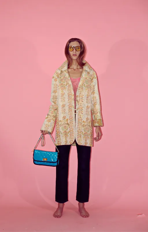 Couture Jacquard Upcycled Long Coat