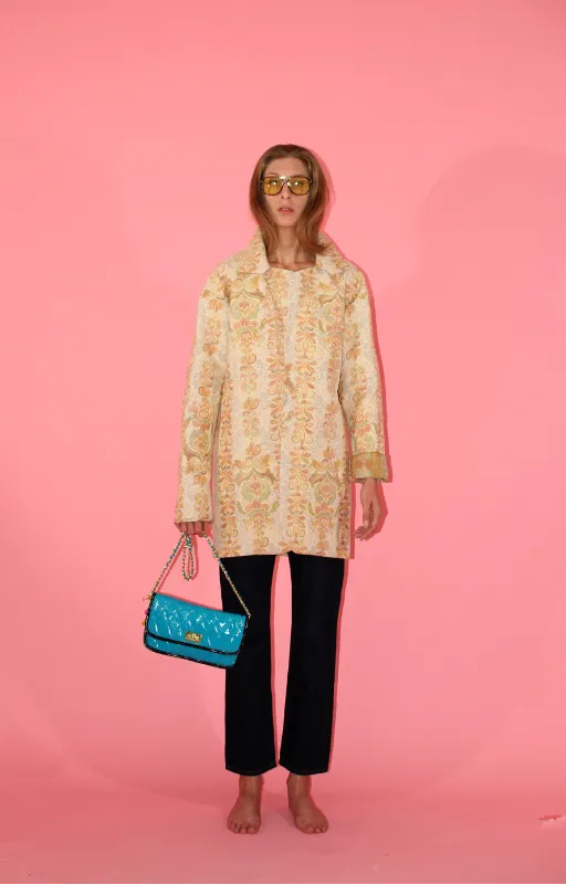 Couture Jacquard Upcycled Long Coat