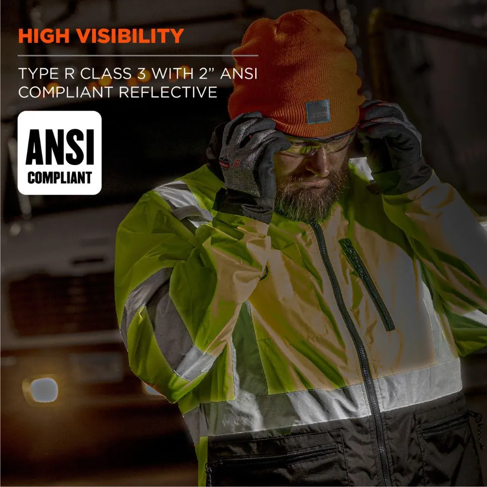 Ergodyne 23433 #8351 M Orange Hi-Vis Windbreaker Water-Resistant Jacket