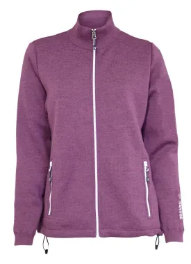 FLISAN FULL ZIP, EXTRA FINE MERINOULL  — PURPLE