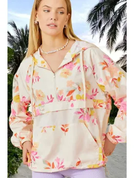 Floral Hooded Windbreaker