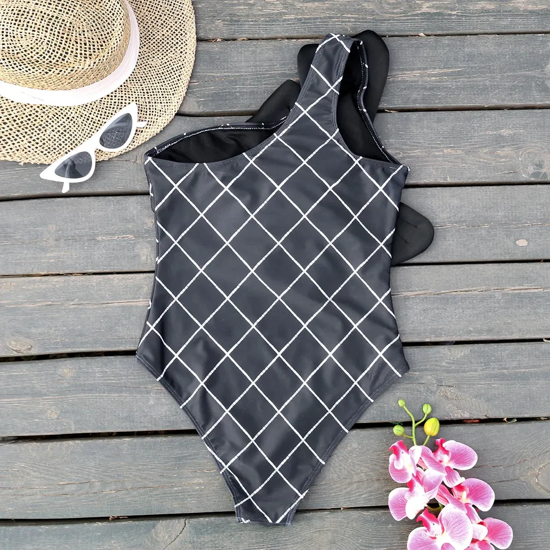 Flower One Piece Monokini Swimsuit With Cover Up