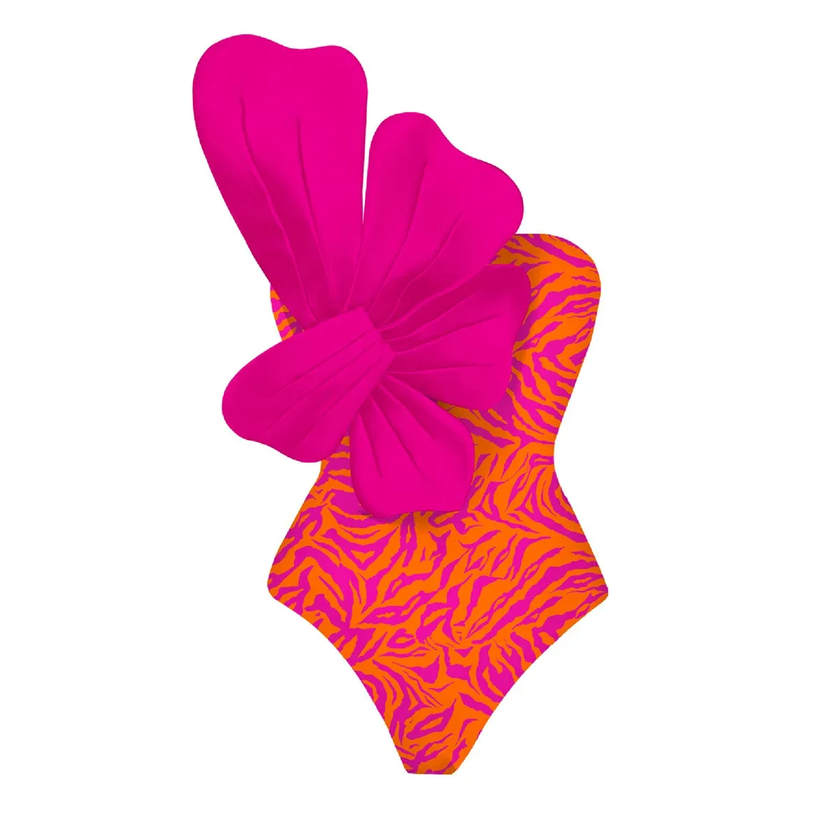 Flower One Piece Monokini Swimsuit With Cover Up