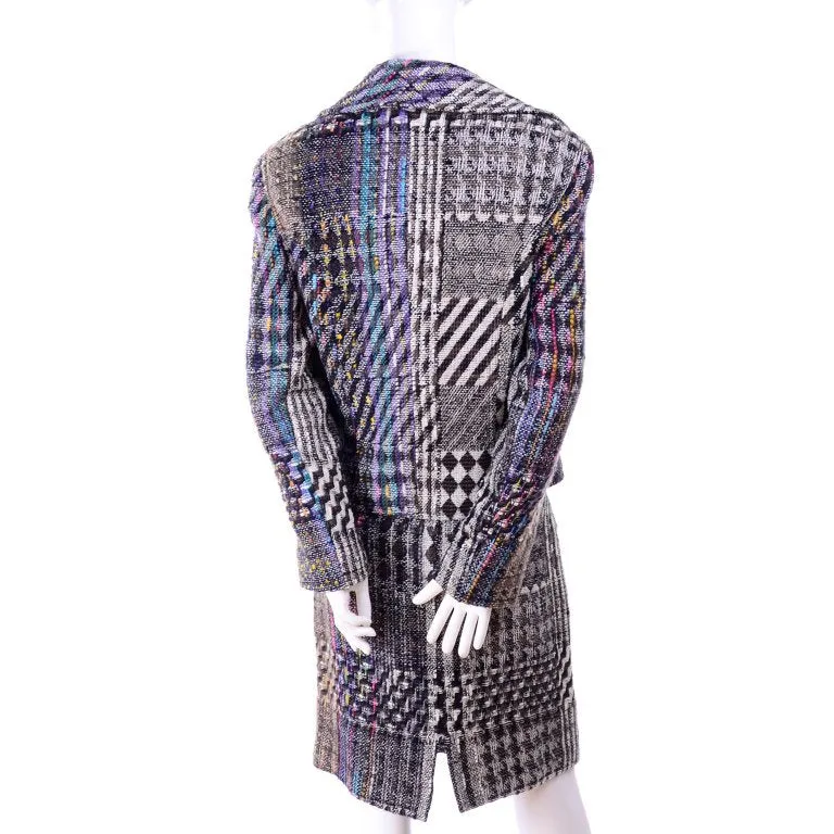 F/W 1996 Christian Lacroix Colorful Mixed Plaid Skirt & Jacket Suit