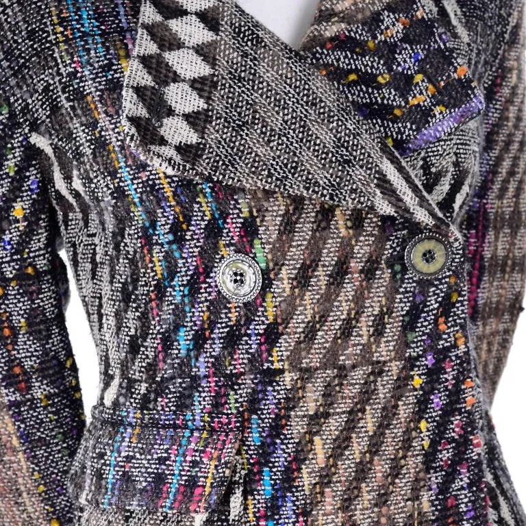 F/W 1996 Christian Lacroix Colorful Mixed Plaid Skirt & Jacket Suit