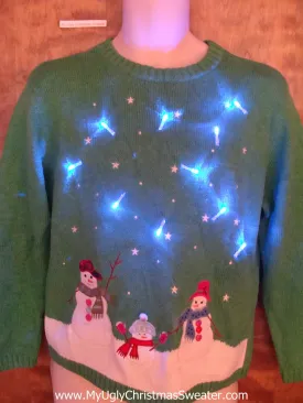 Green Starry Sky Light Up Ugly Xmas Sweater