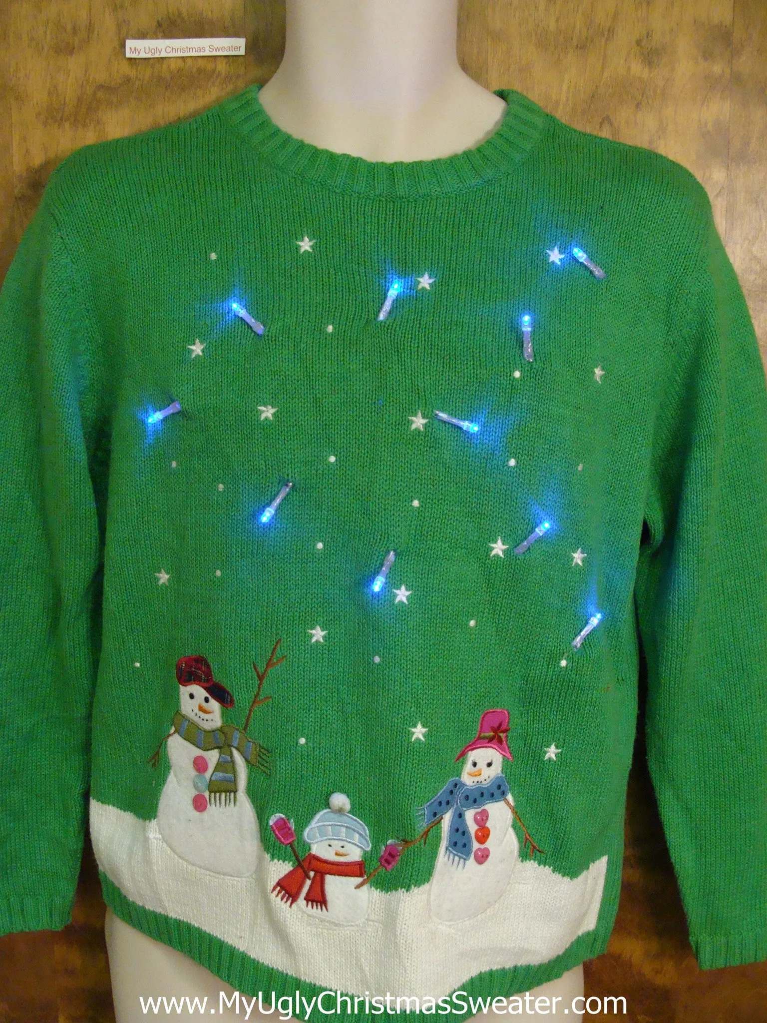 Green Starry Sky Light Up Ugly Xmas Sweater