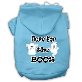 Here For The Boos Screenprint Dog Hoodie Baby Blue M (12)