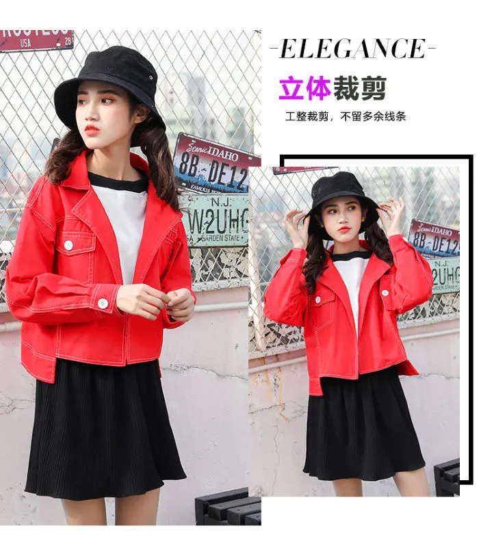 Jaket Wanita Jeans Lengan Panjang Trendy Import