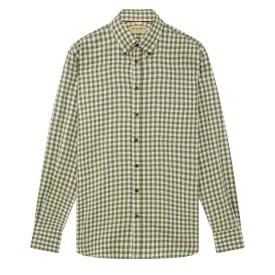 James Purdey Flannel Button Down Collar Shirt with Pocket Green Flannel Check