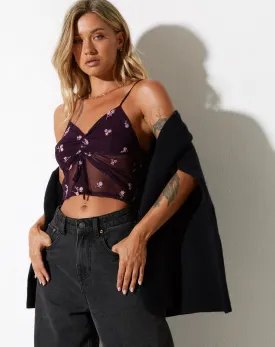 Jastri Top in Plum Daisy Embro