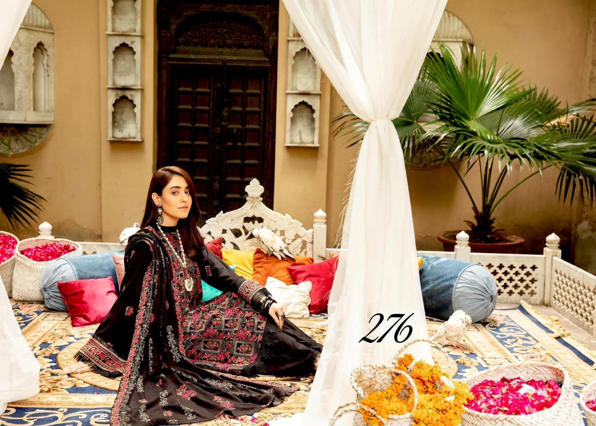 Khoobseerat by Shaista - Peach Embroidery Winter Collection (with Wool Shawl) – DN-276