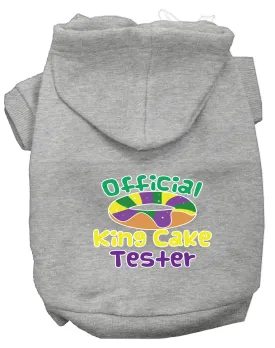 King Cake Taster Screen Print Mardi Gras Dog Hoodie Grey Xxl