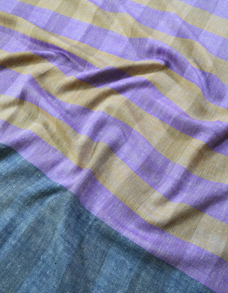 Lavender and Black Stripes Pashmina Shawl 7212