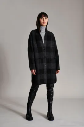 Lennon Smoke Plaid Coat